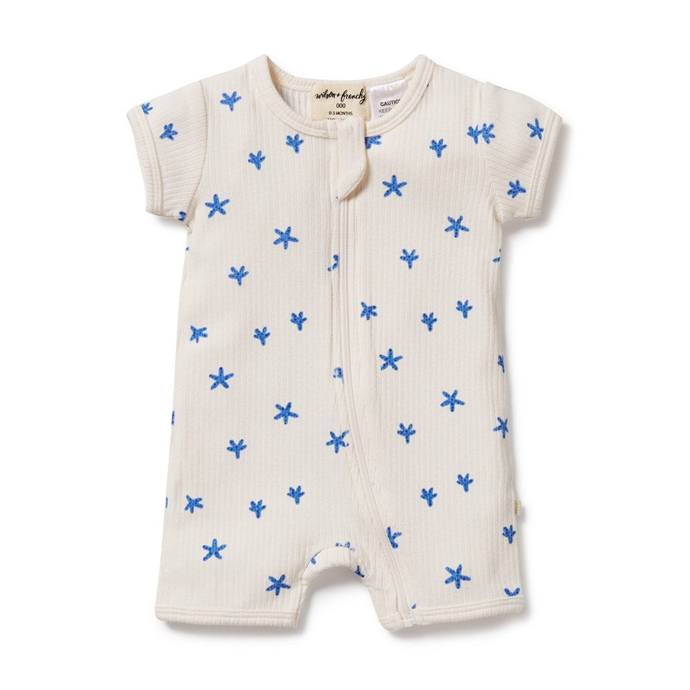 Little Starfish Organic Rib Zipsuit