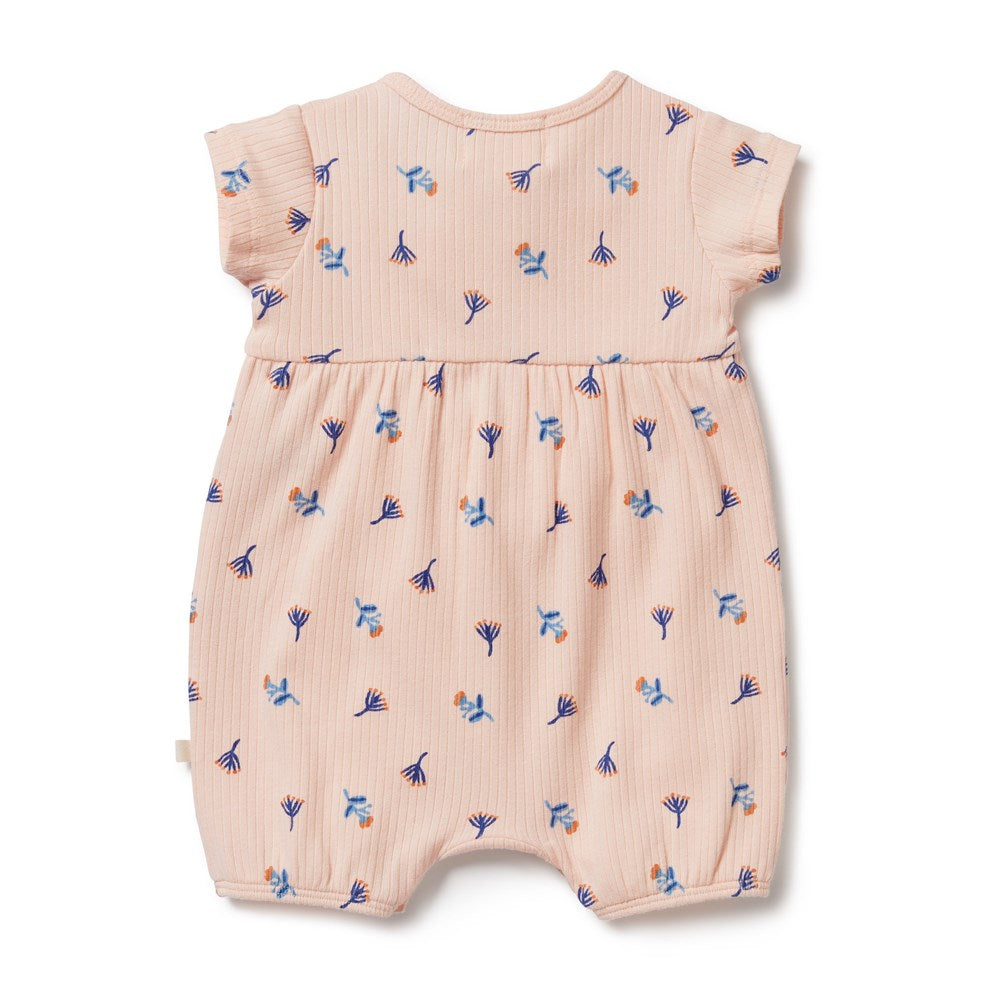 Little Flower Organic Rib Playsuit
