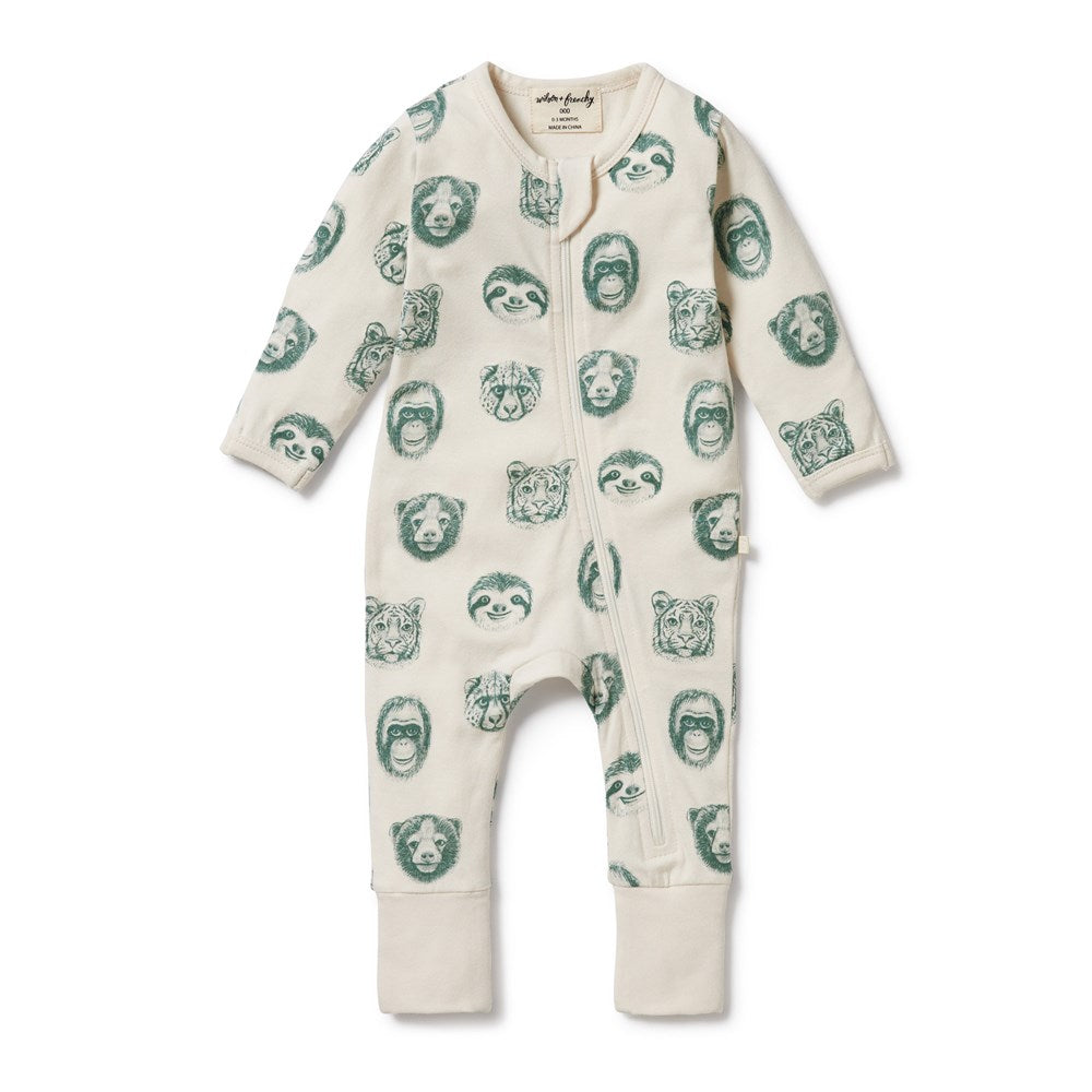 Hello Jungle Organic Zipsuit with Feet