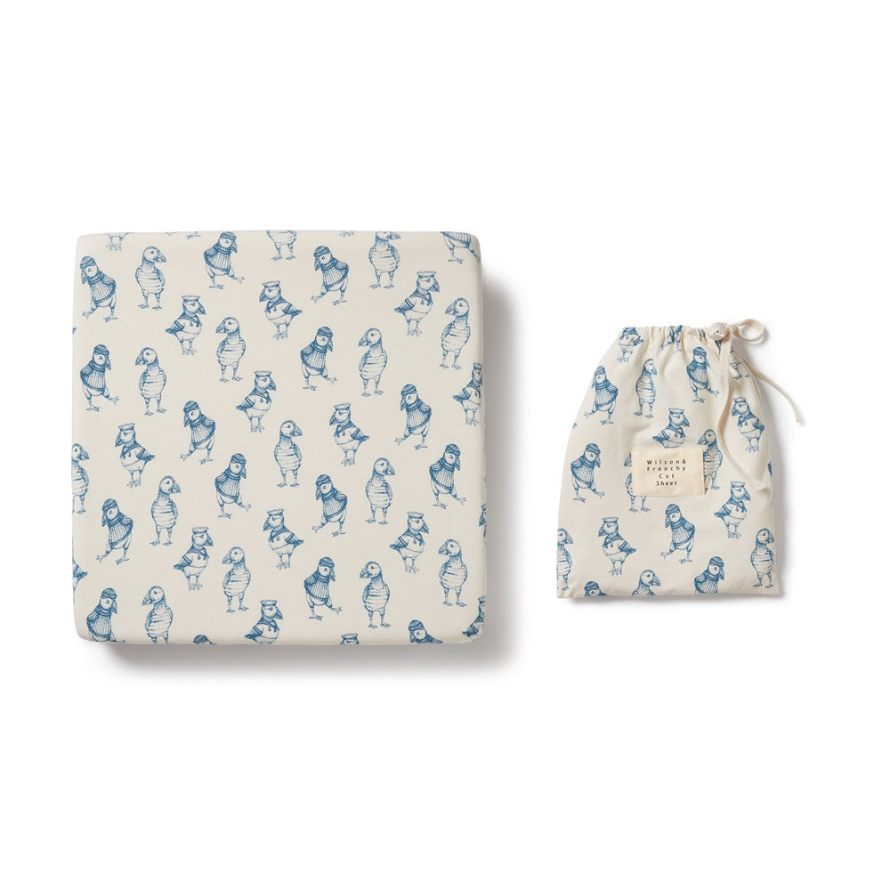 Petit Puffin Organic Cot Sheet