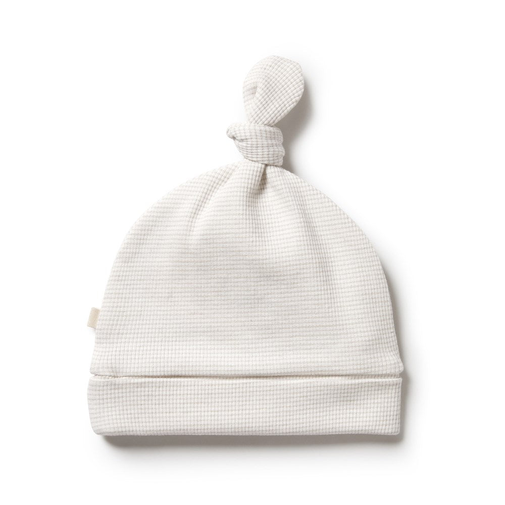 Organic Stripe Rib Knot Hat