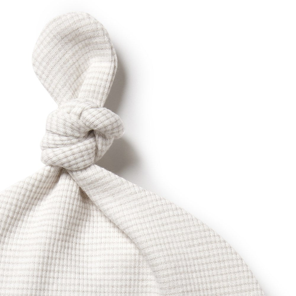 Organic Stripe Rib Knot Hat