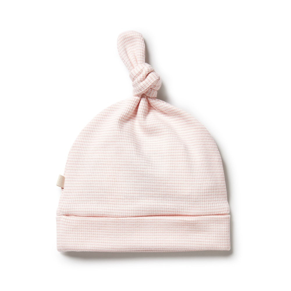 Organic Stripe Rib Knot Hat