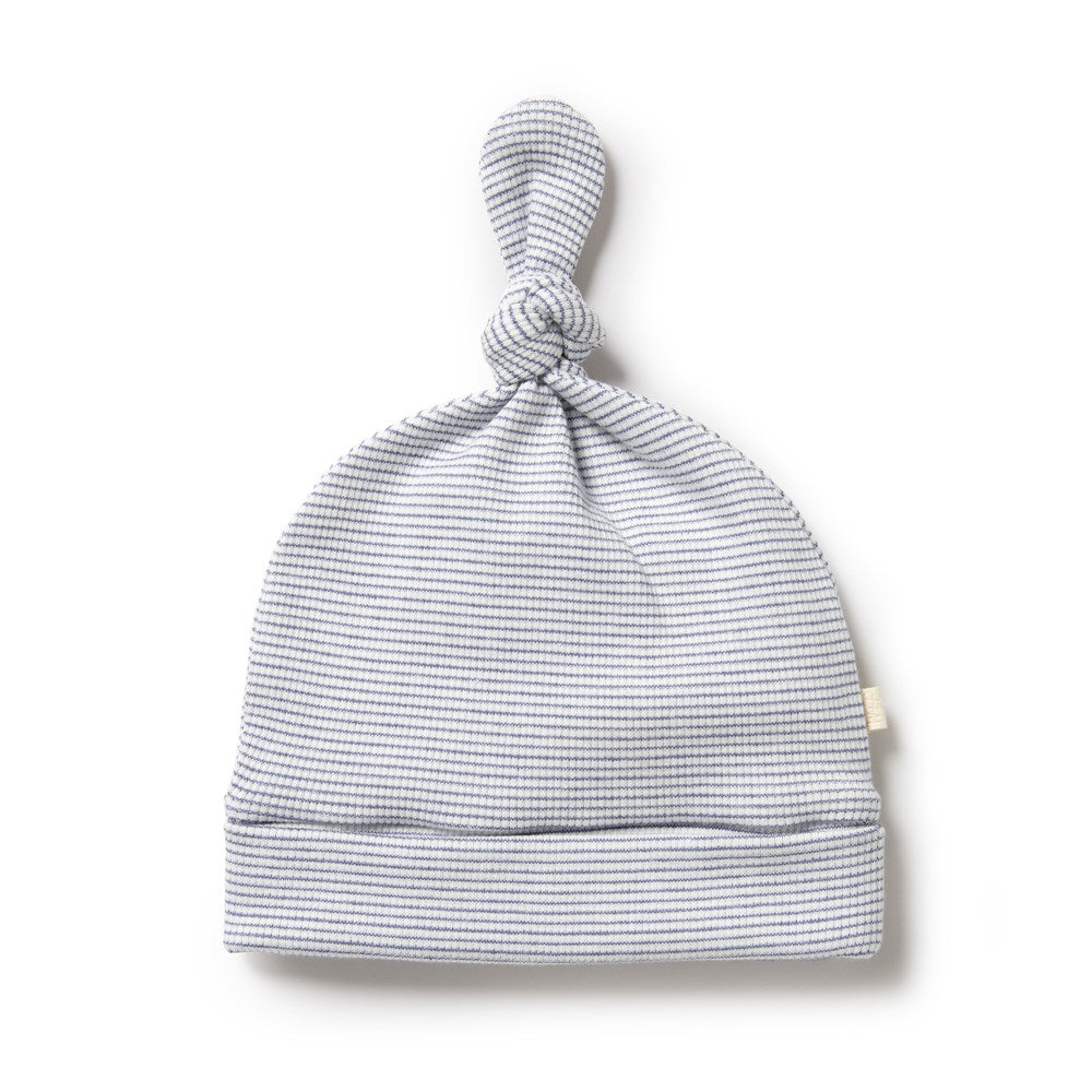 Organic Stripe Rib Knot Hat