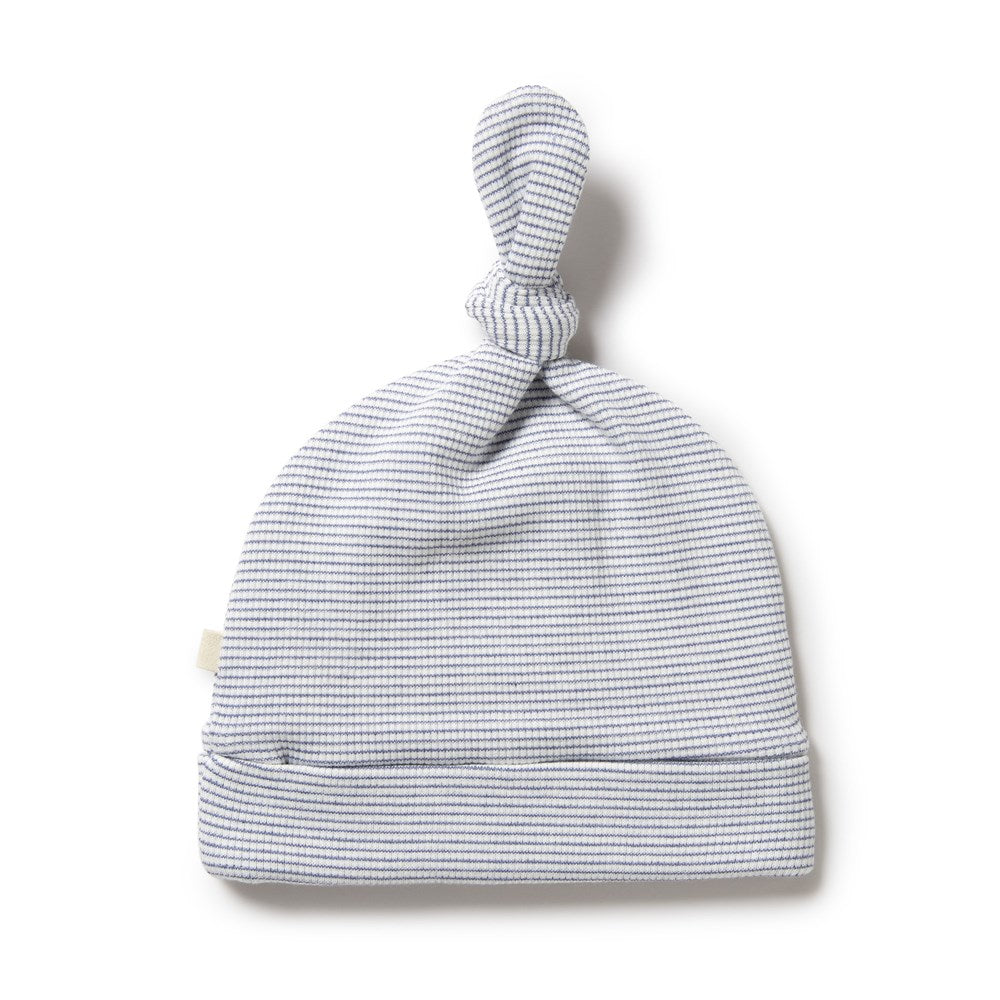 Organic Stripe Rib Knot Hat