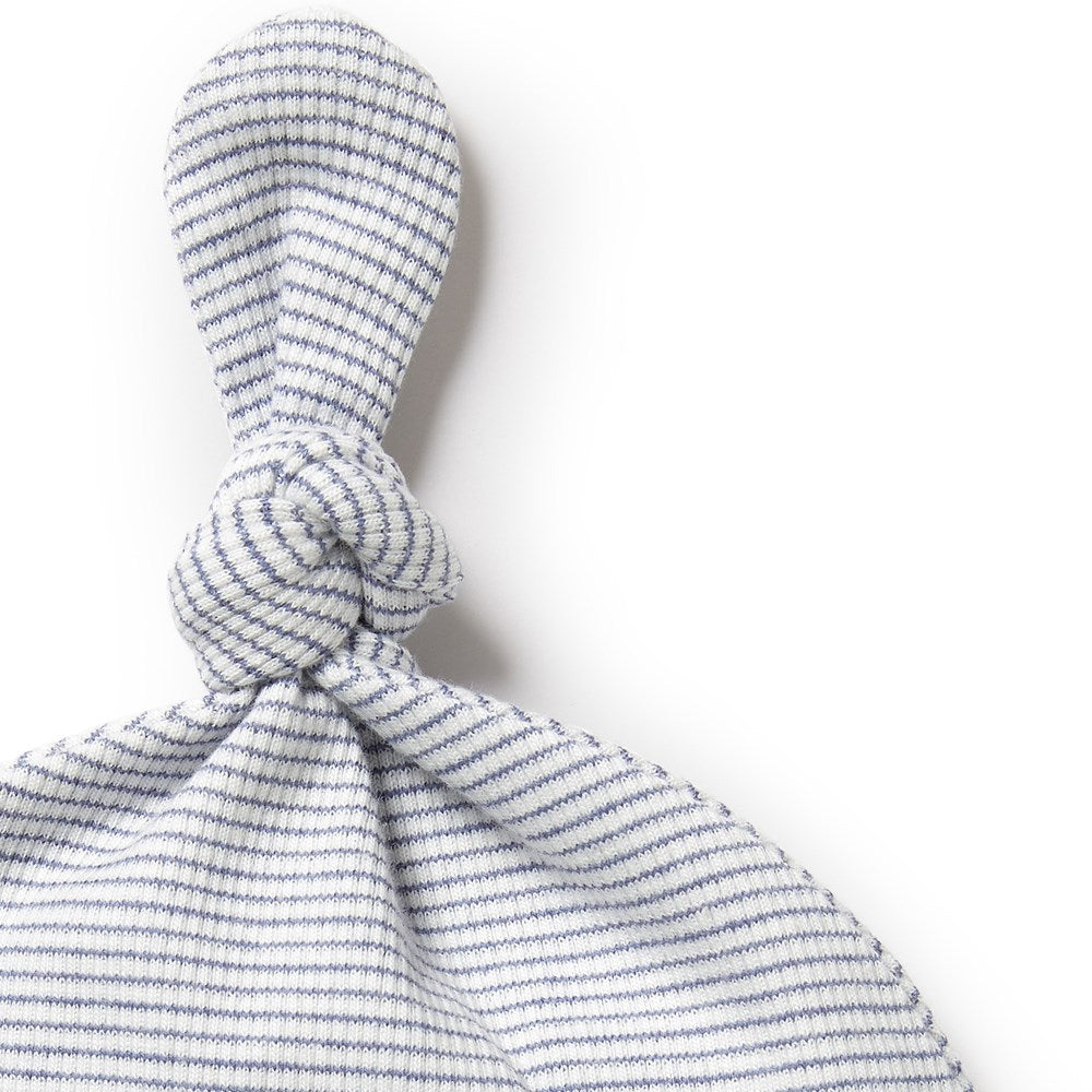 Organic Stripe Rib Knot Hat