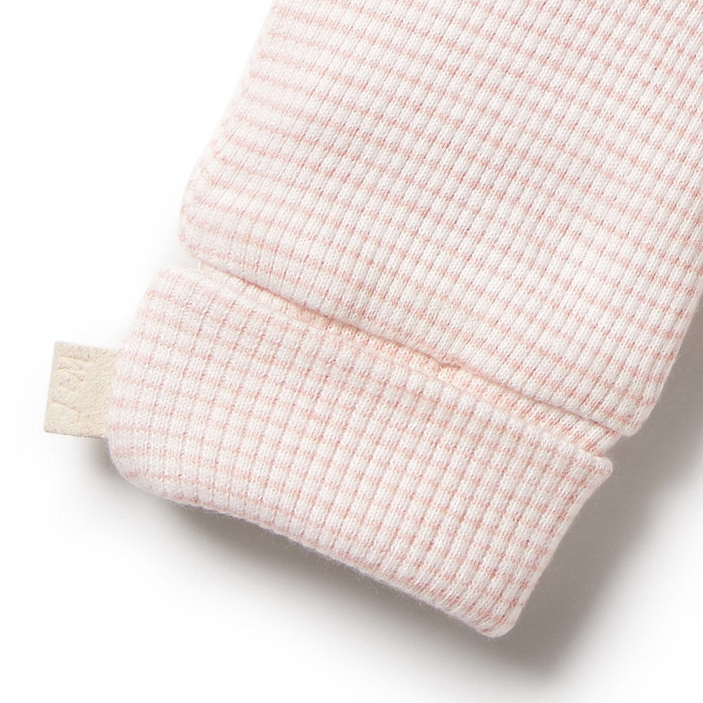 Organic Stripe Rib Mittens
