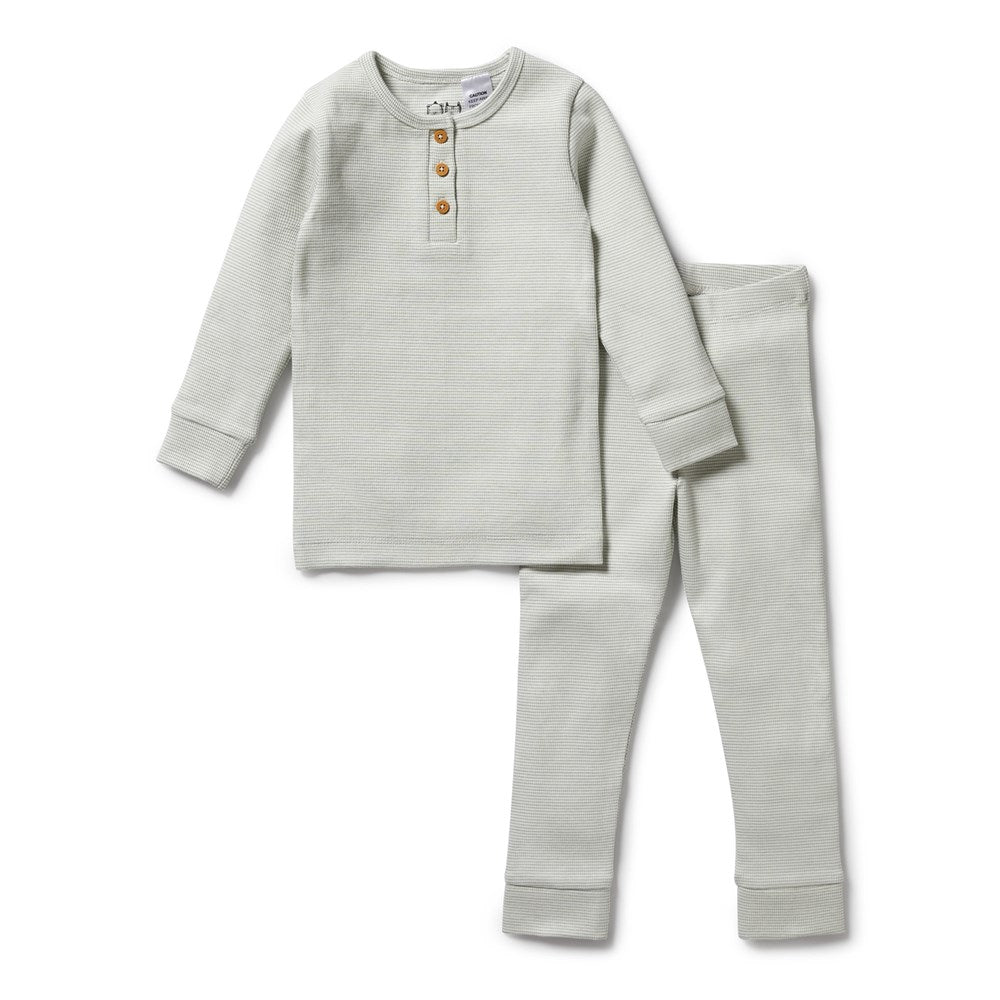 Organic Stripe Rib Henley Pyjamas