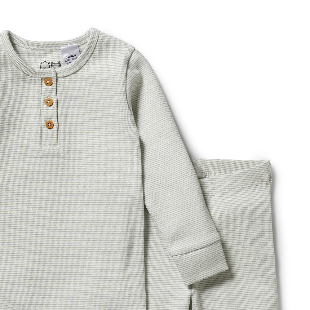 Organic Stripe Rib Henley Pyjamas