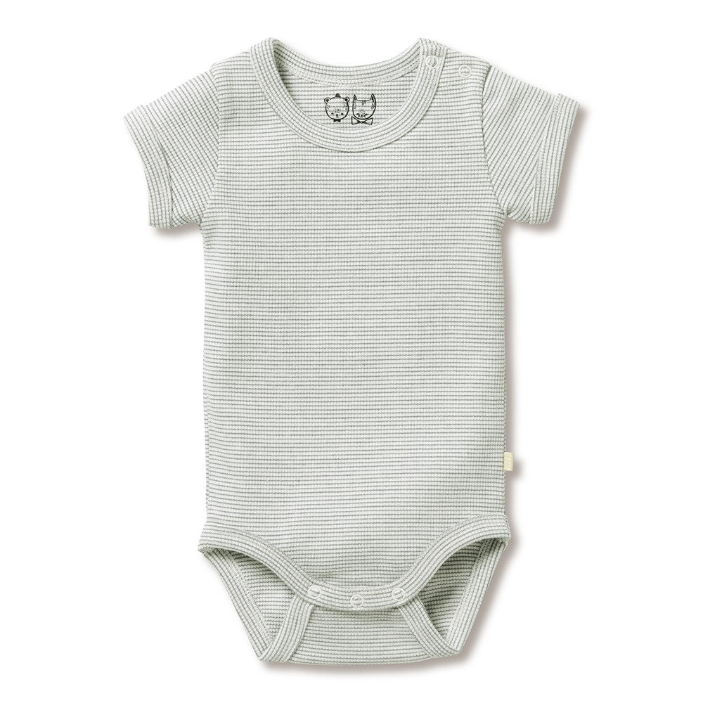 Organic Stripe Rib Bodysuit