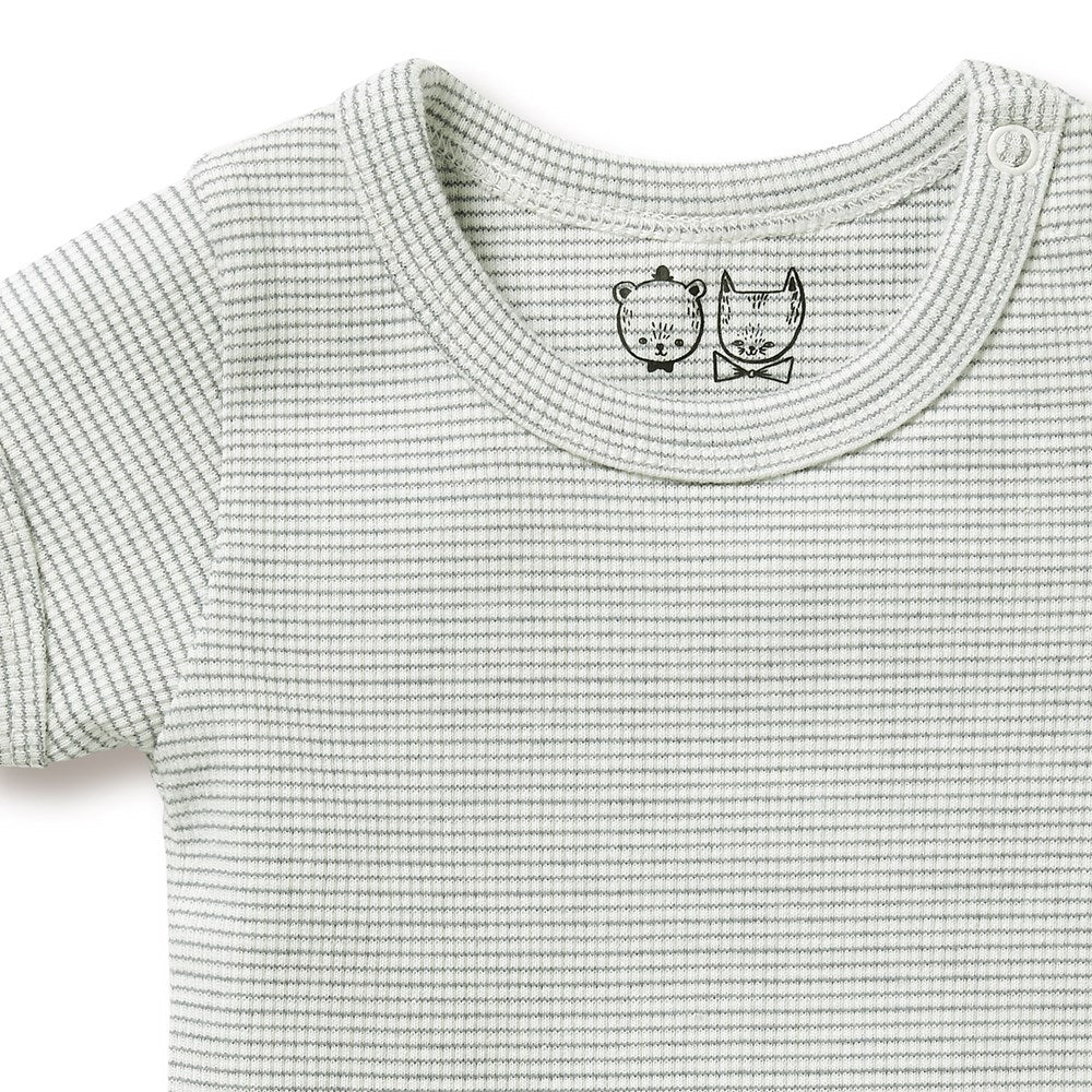Organic Stripe Rib Bodysuit