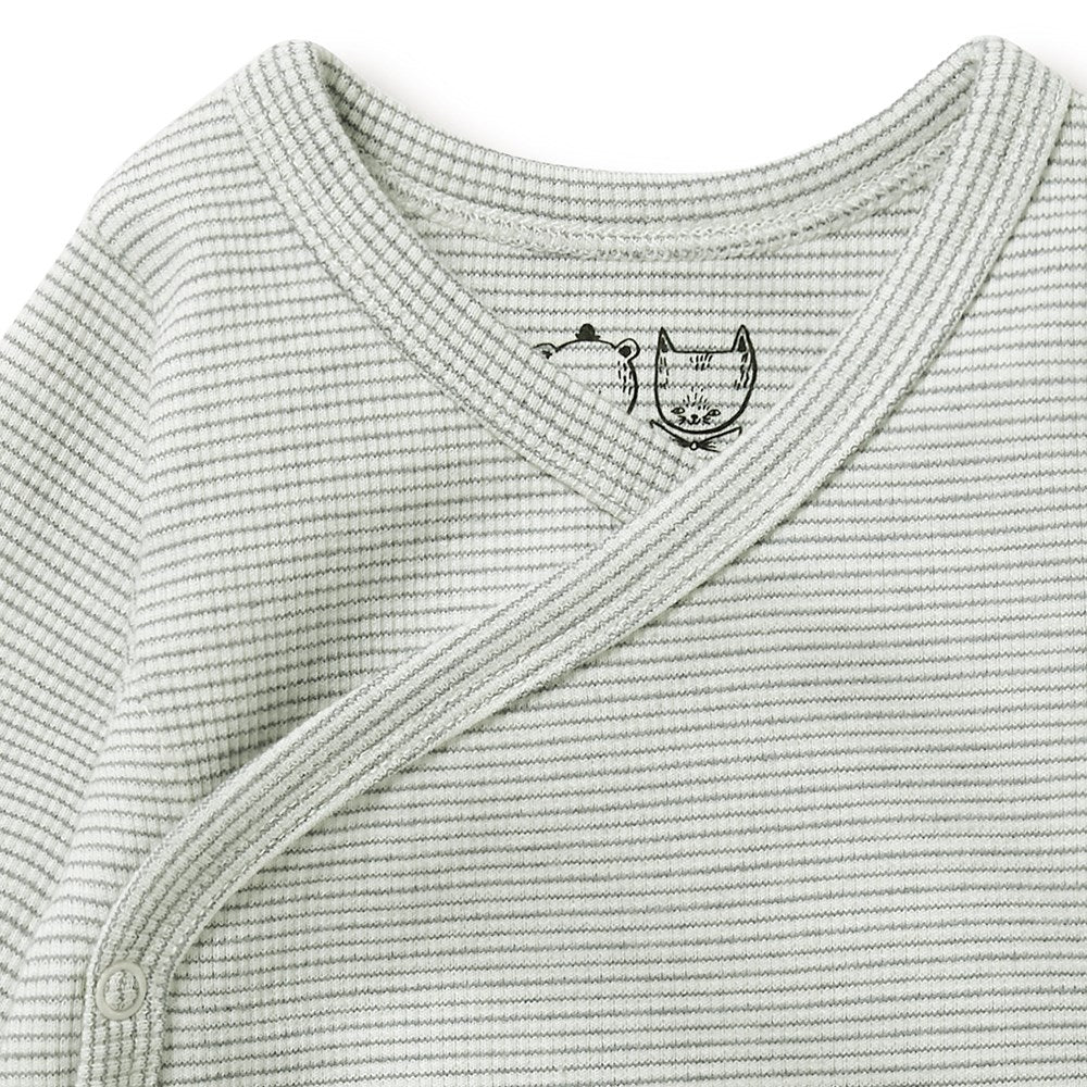 Organic Stripe Rib Kimono Bodysuit