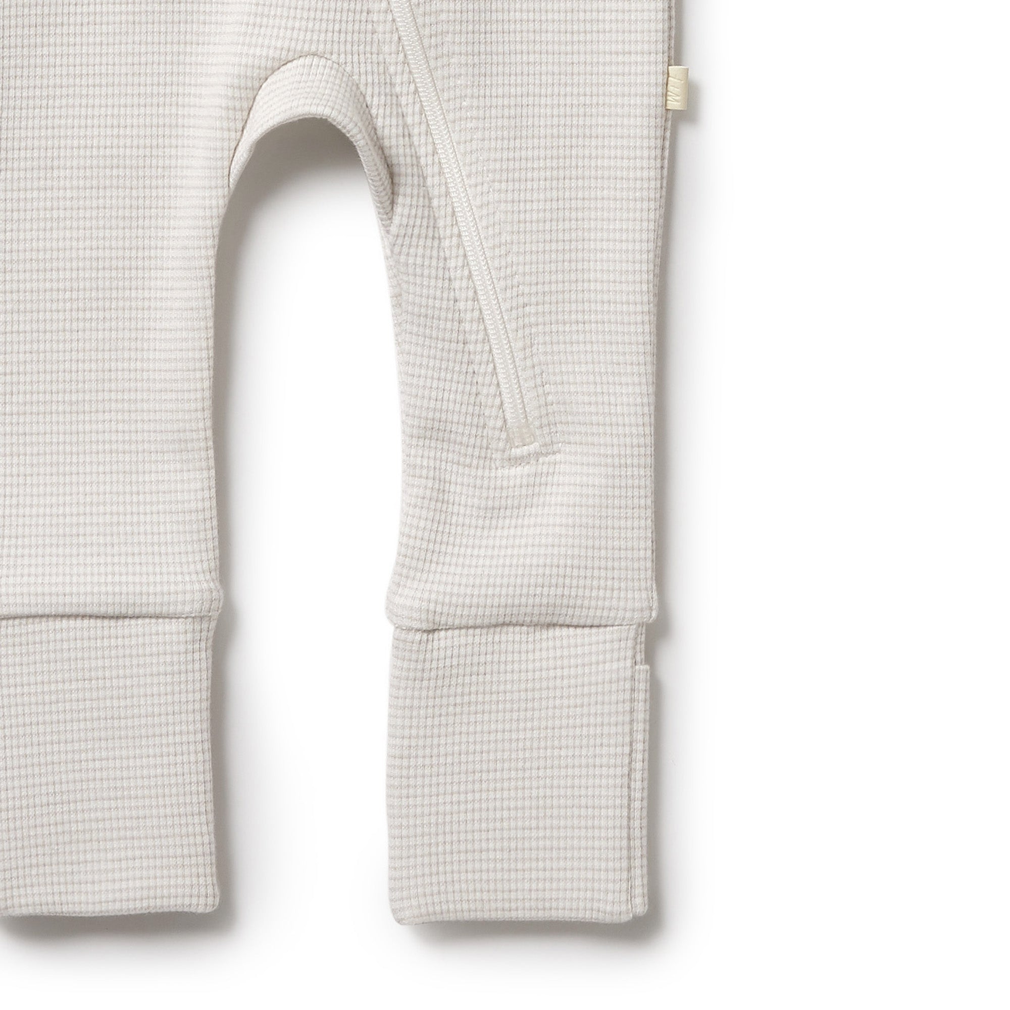 Organic Stripe Rib Zipsuit