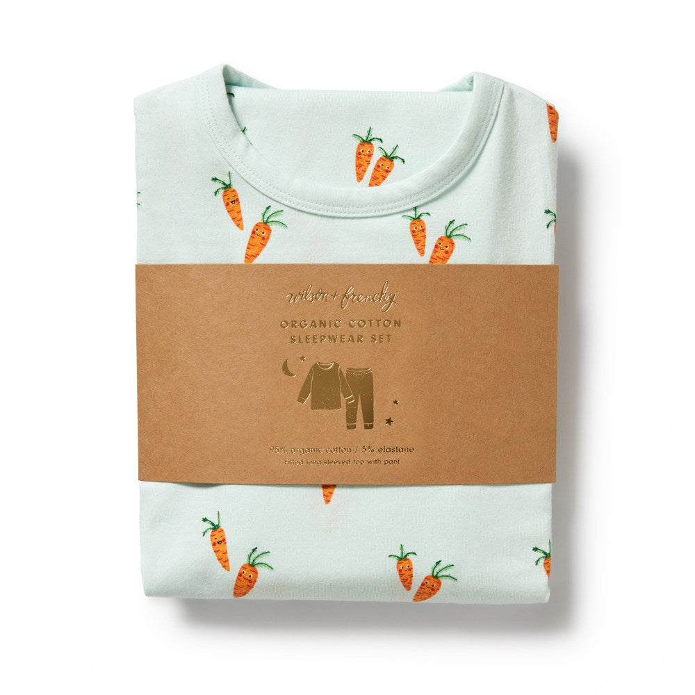 Cute Carrots Organic Long Sleeve Pyjamas
