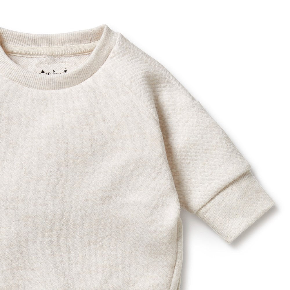 Oatmeal Organic Quilted Sweat