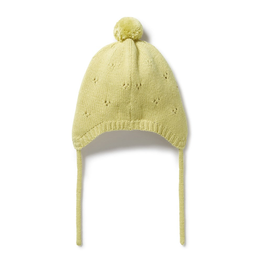 Endive Knitted Pointelle Bonnet