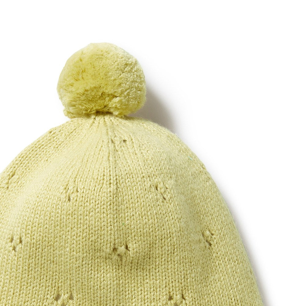 Endive Knitted Pointelle Bonnet