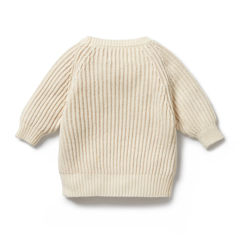 Ecru Knitted Ribbed Jumper