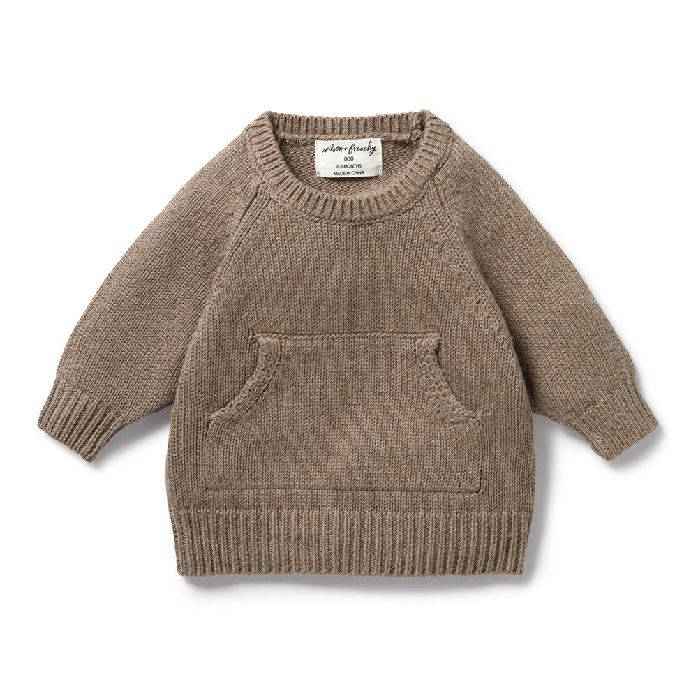Walnut Knitted Pocket Jumper