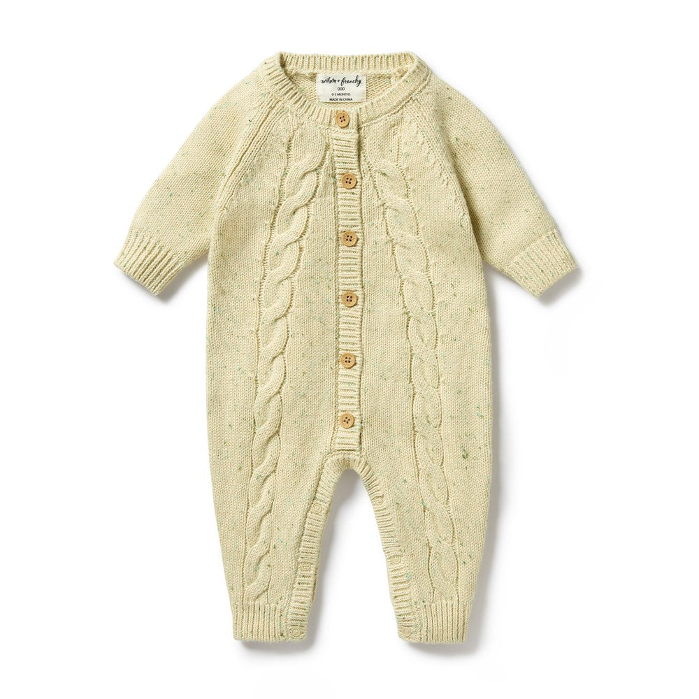 Cactus Fleck Knitted Cable Growsuit