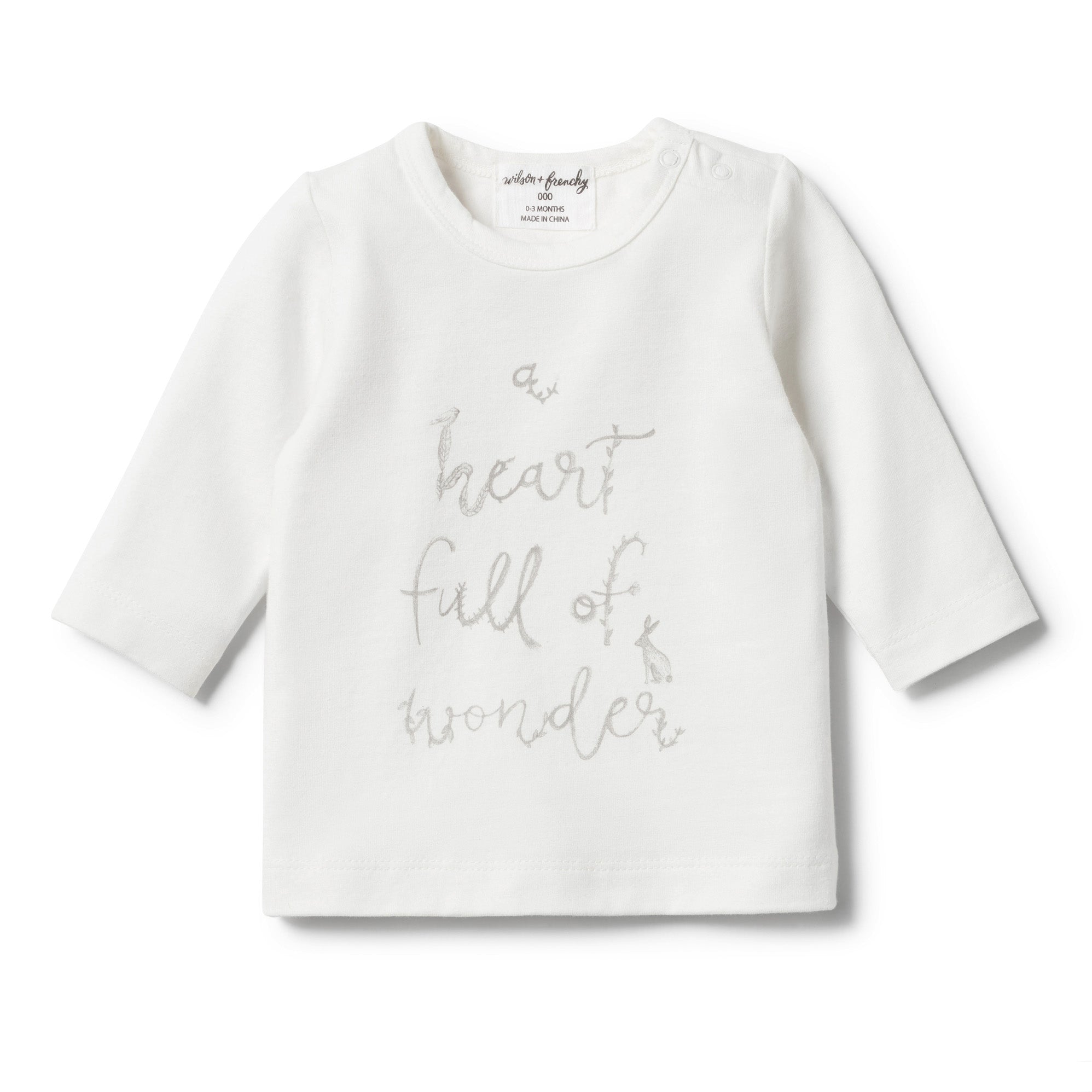 ORGANIC HEART FULL OF WONDER LONG SLEEVE TOP - Wilson and Frenchy