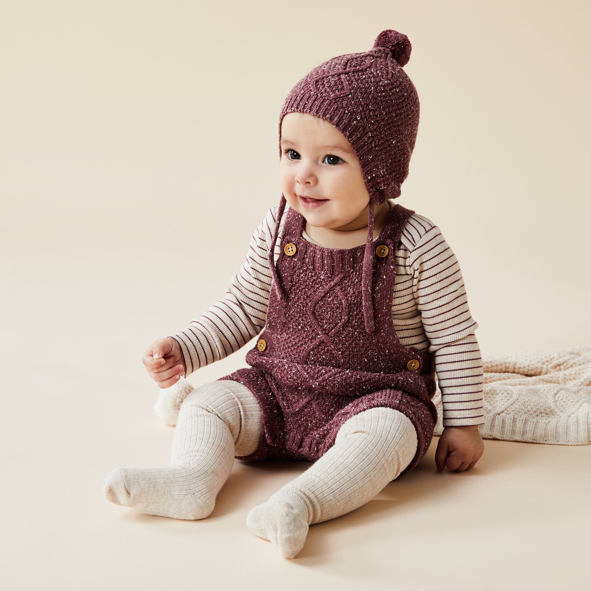 Knitted Cable Bonnet