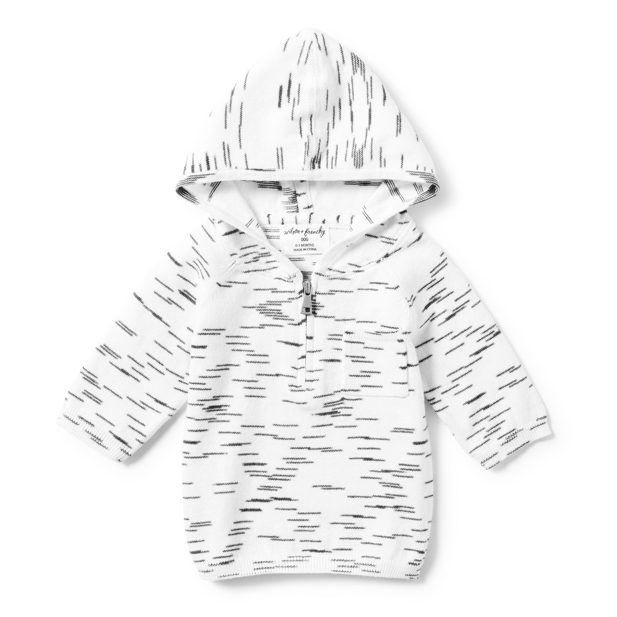 CHARCOAL BLACK SPACEDYE ZIPPED HOODIE - Wilson and Frenchy