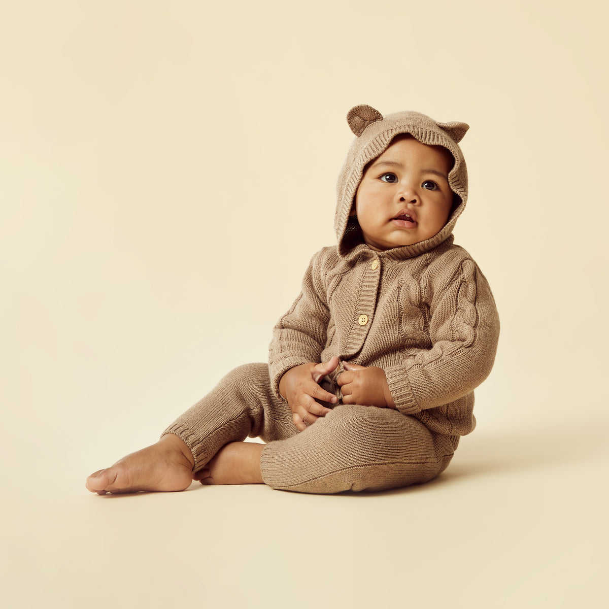 Wilson and Frenchy Baby Boy Organic Knitted Vest - Sandstone