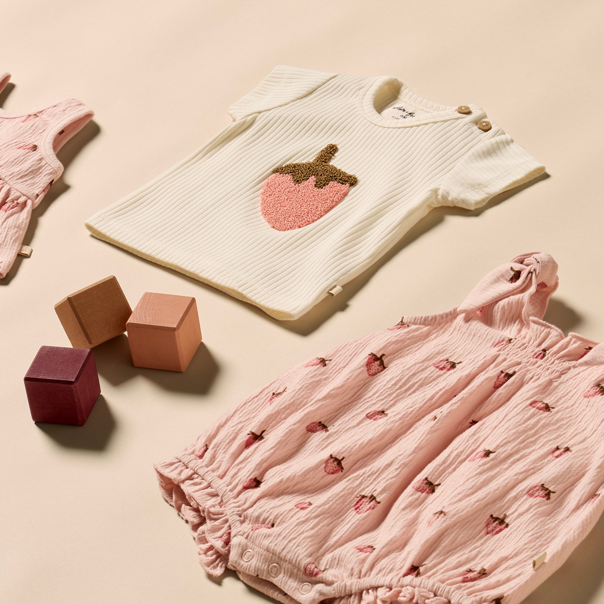 Strawberry Kisses Embroidered Organic Tee