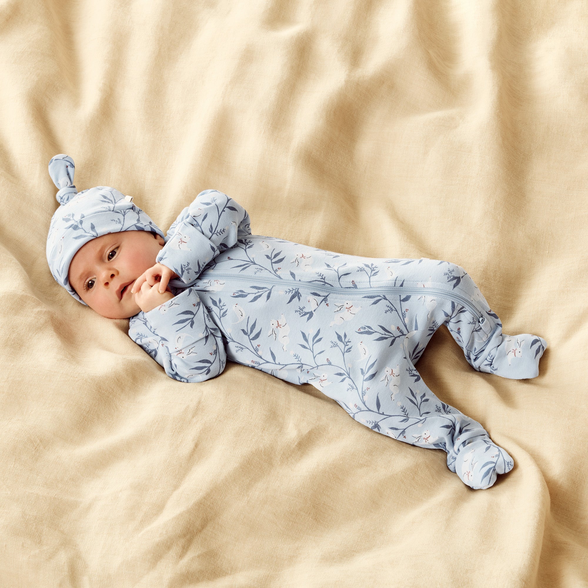 Bunny Whistle Organic Zipsuit With Feet