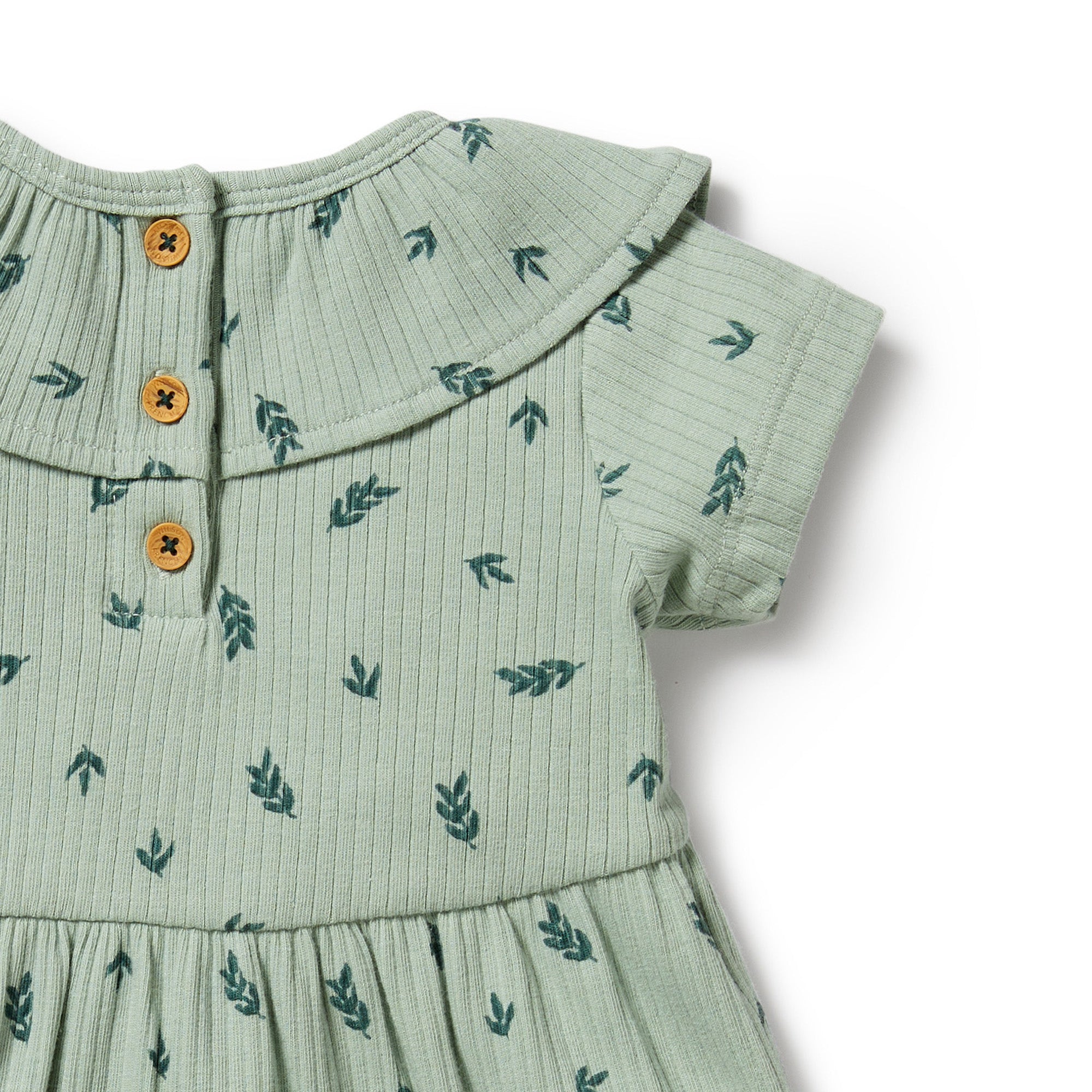 Falling Leaf Organic Rib Ruffle Dress