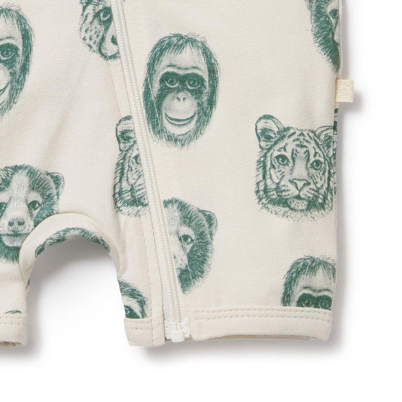 Hello Jungle Organic Zipsuit with Feet