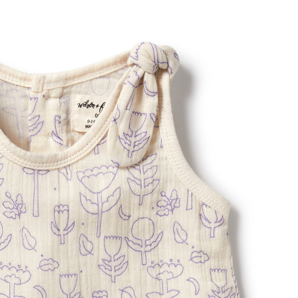 Flow Organic Crinkle Tie Playsuit