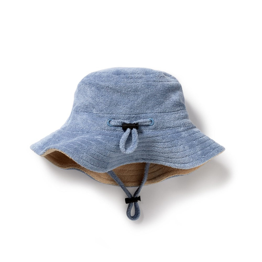 Dusty Blue Organic Terry Sun Hat