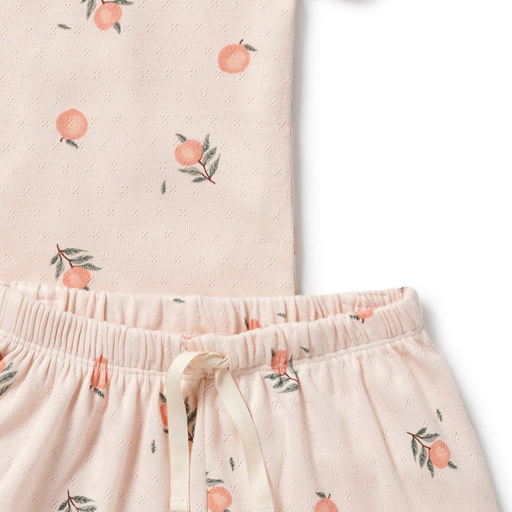 Peaches Organic Pointelle Short Sleeved Pyjamas