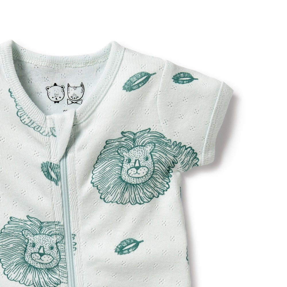 Little Lion organic pointelle boyleg zipsuit