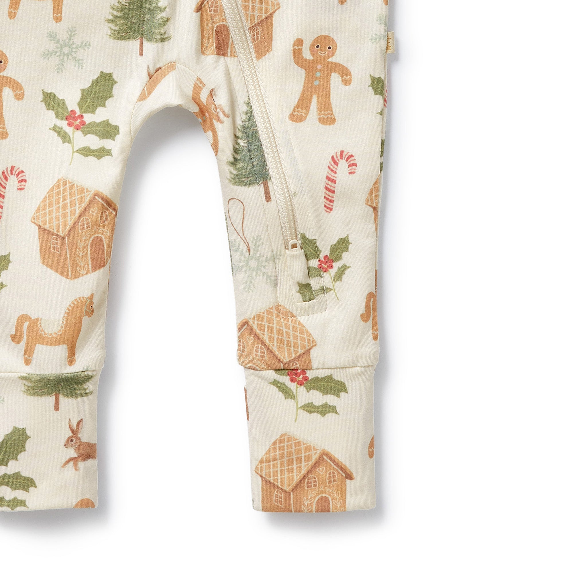 Holly Jolly Magic Organic Zipsuit with Feet