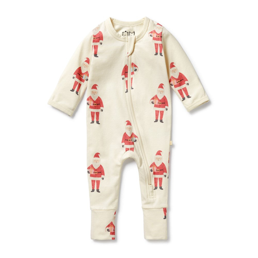 Ho Ho Ho Organic Zipsuit with Feet