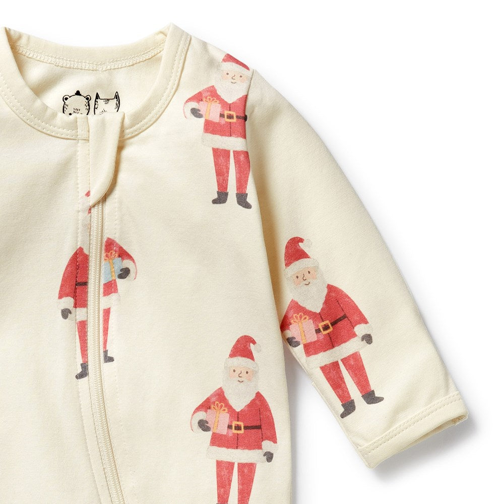 Ho Ho Ho Organic Zipsuit with Feet