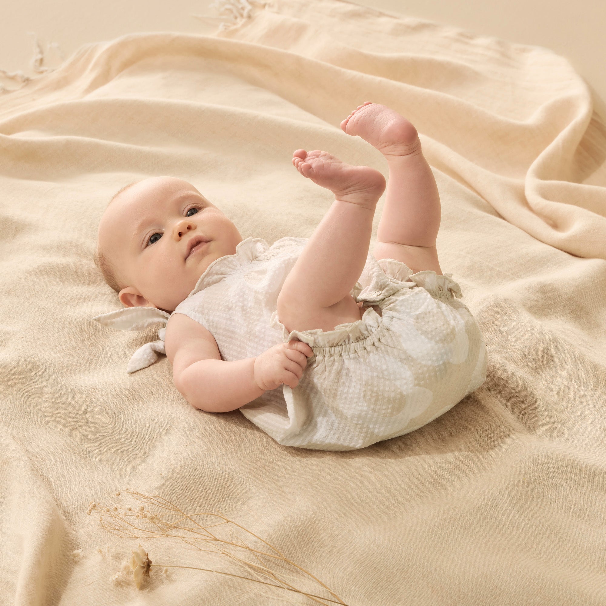 Daisy Bloom Organic Tie Playsuit