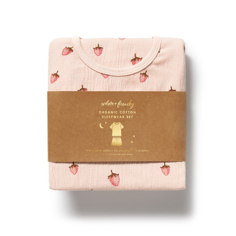 Strawberry Kisses Organic Short Sleeved Pyjamas