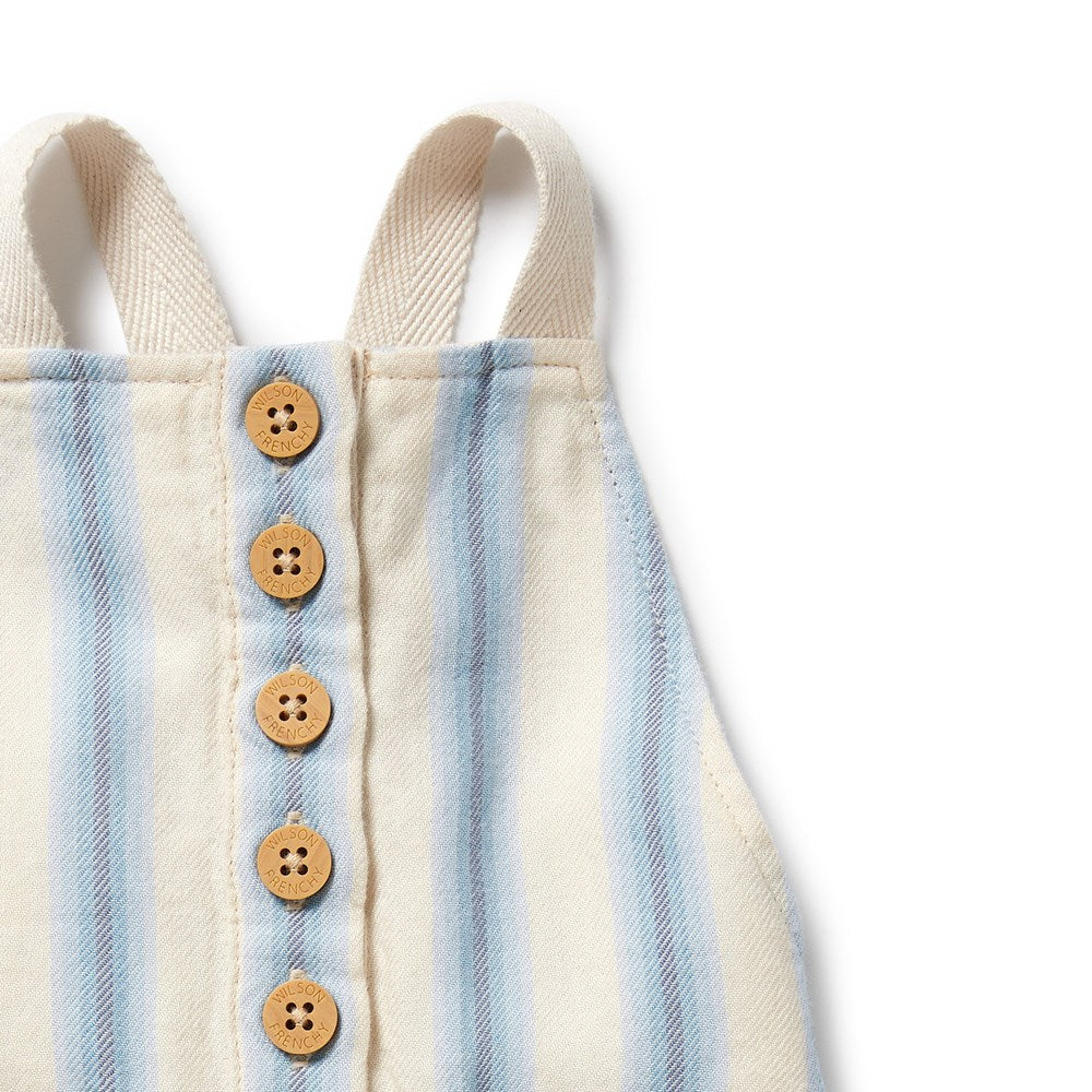 Deep Blue Stripe Organic Overall