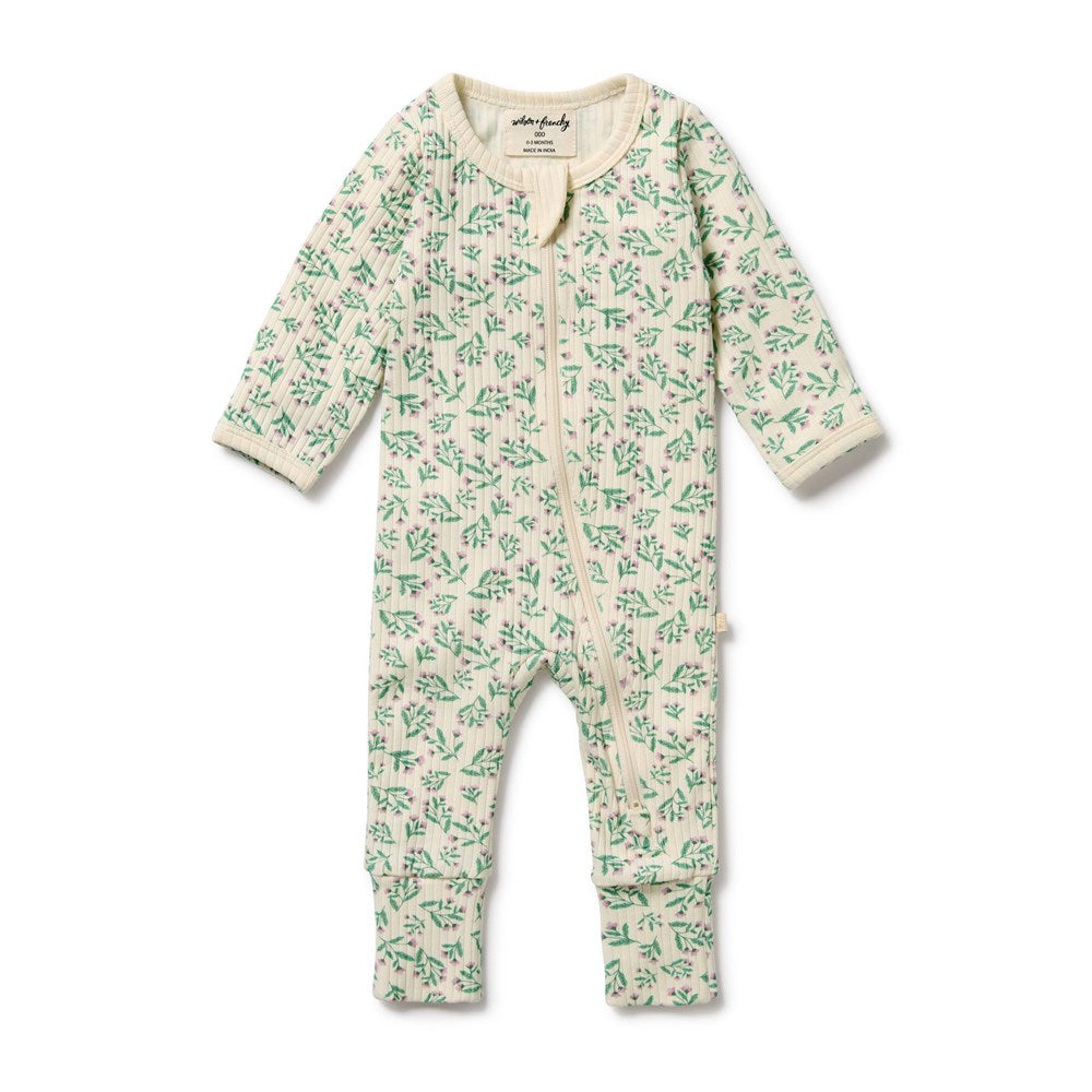 Periwinkle Organic Zipsuit with Feet