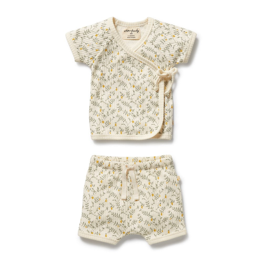 Lemon Leaf Organic Kimono Set