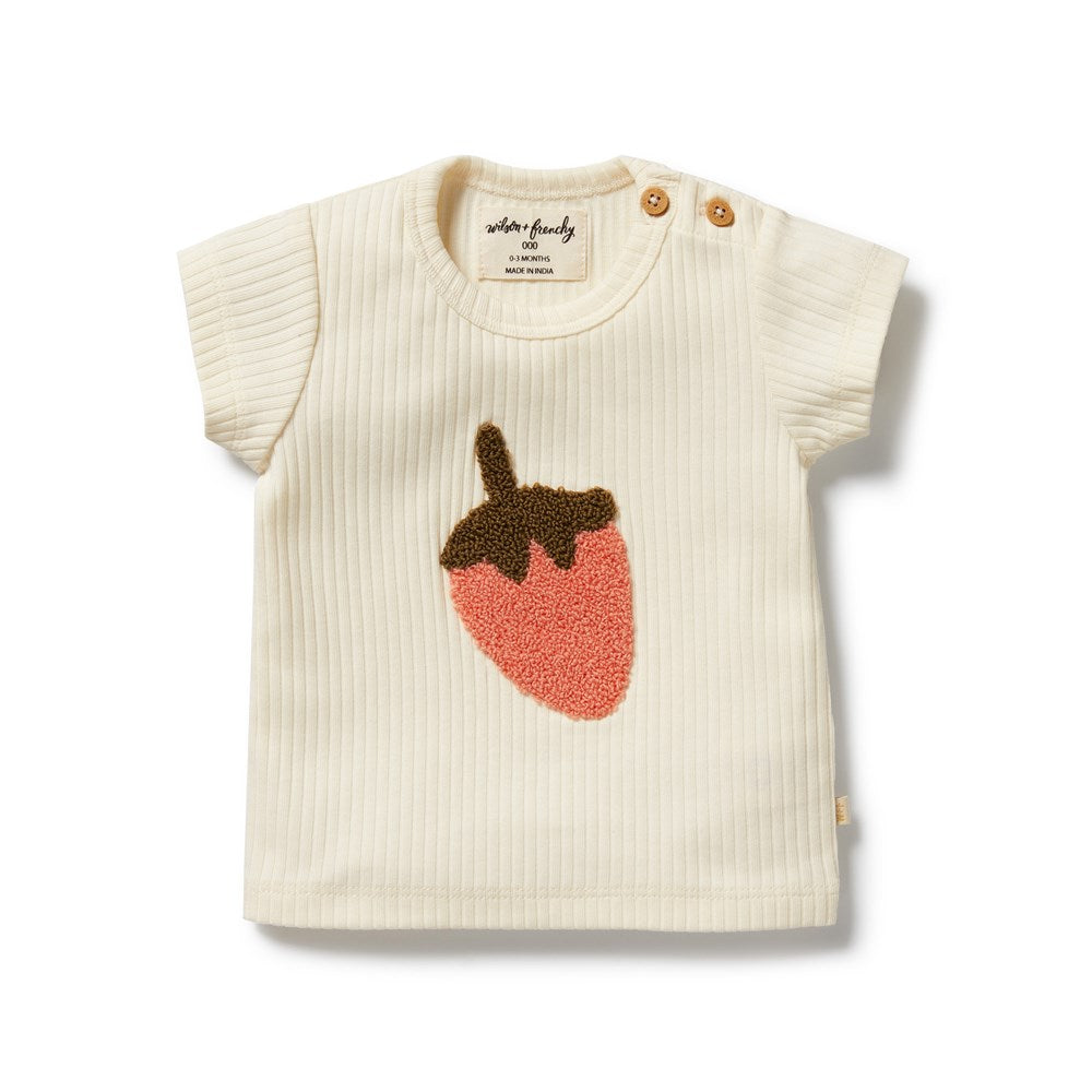 Strawberry Kisses Embroidered Organic Tee