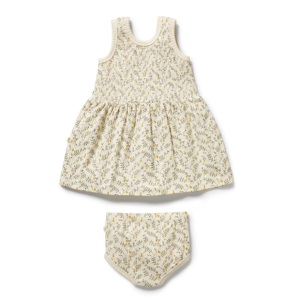 Lemon Leaf Organic Dress Set