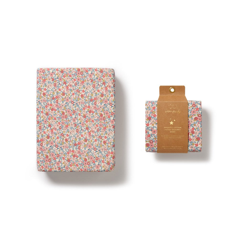 Summer Bloom Organic Bassinet Sheet