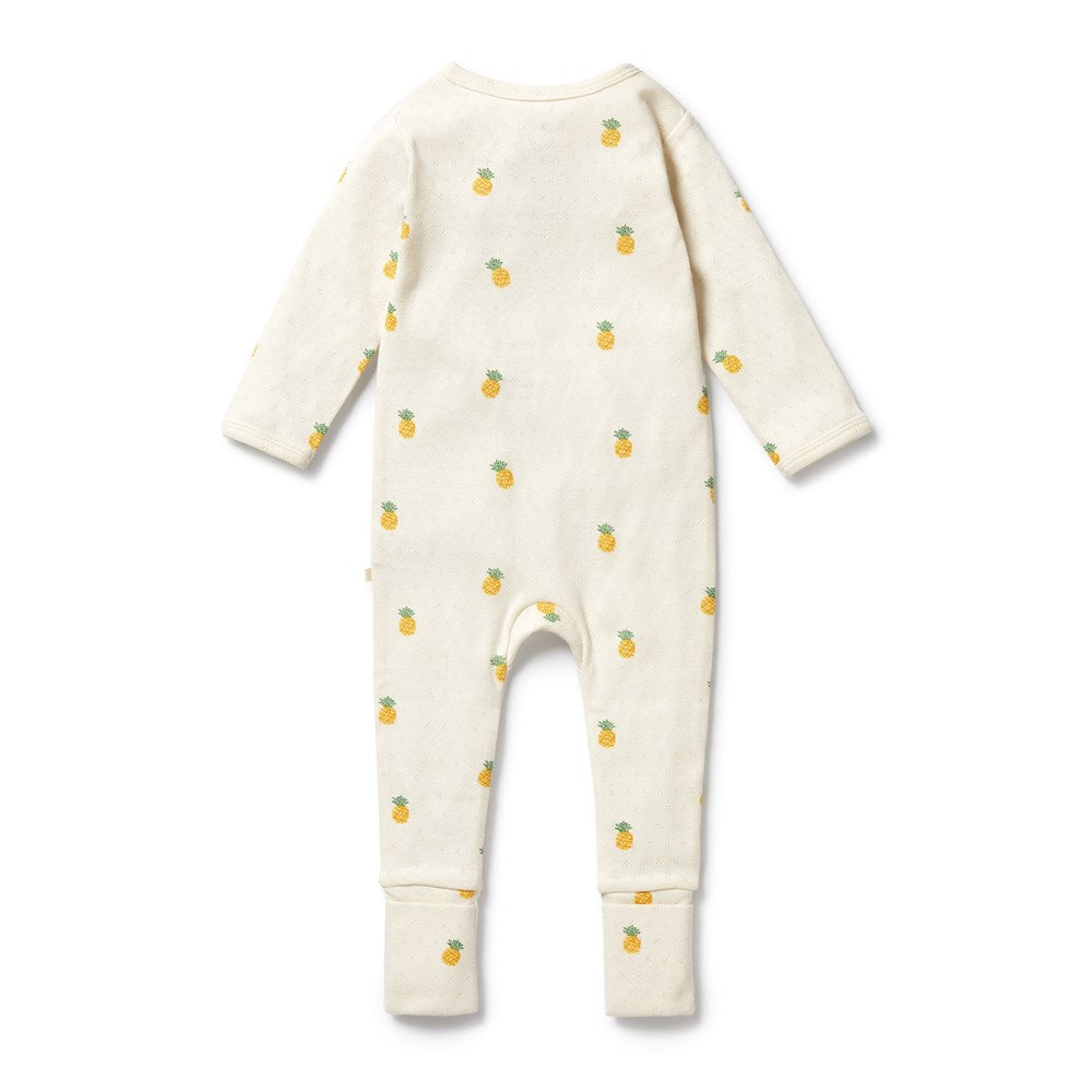 Piney Pals Organic Pointelle Zipsuit with Feet