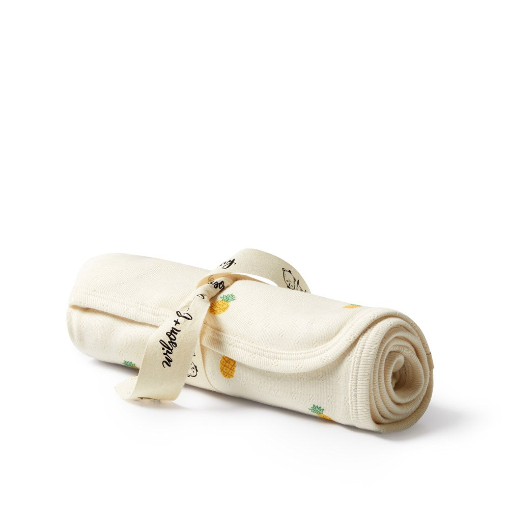 Piney Pals Organic Pointelle Bunny Rug