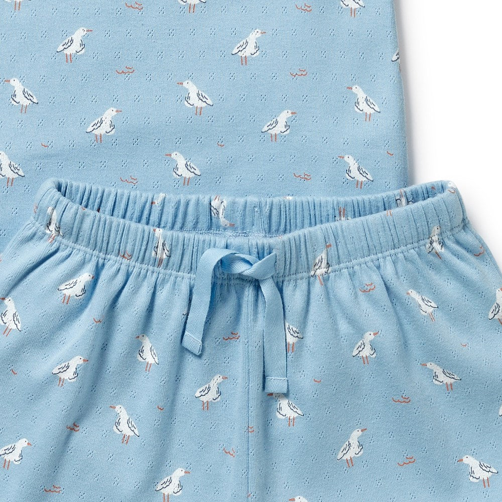 Sunny Seagulls Organic Pointelle Short Sleeved Pyjamas